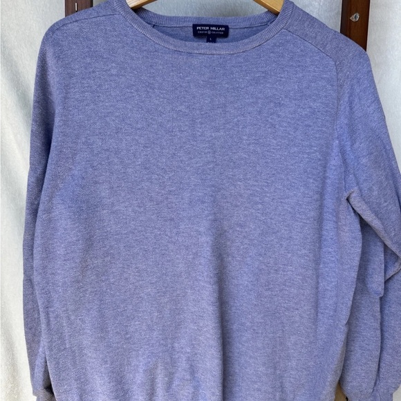 Peter Millar Men's Heathered Purple Crewneck Sweater - Picture 2 of 6